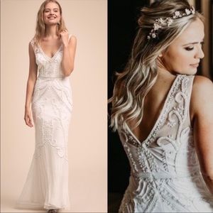 BHLDN Beaded Sorrento Wedding Dress- Sizes 10 & 12